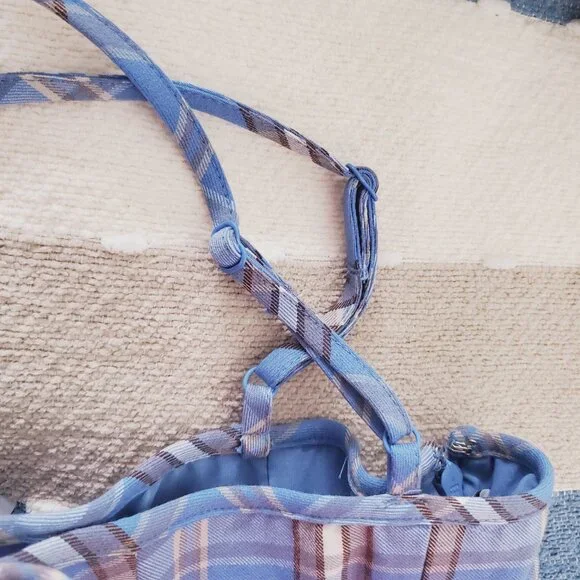 ARITZIA SUNDAY BEST Gerard Azurine Blue/White Plaid Dress NWT - Picture 16 of 16